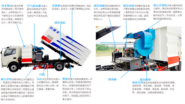 洗掃車結(jié)構圖，洗掃車維護與保養(yǎng)幾大注意事項